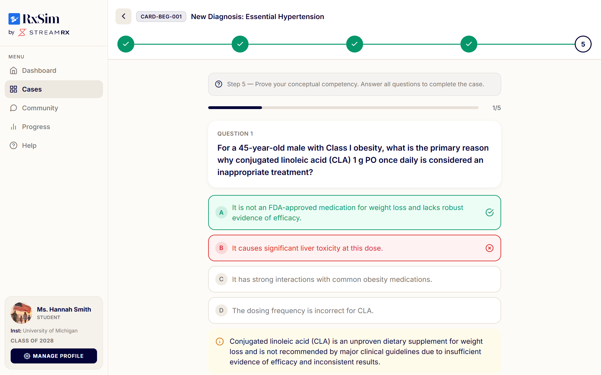 RxSim Quiz Evaluation